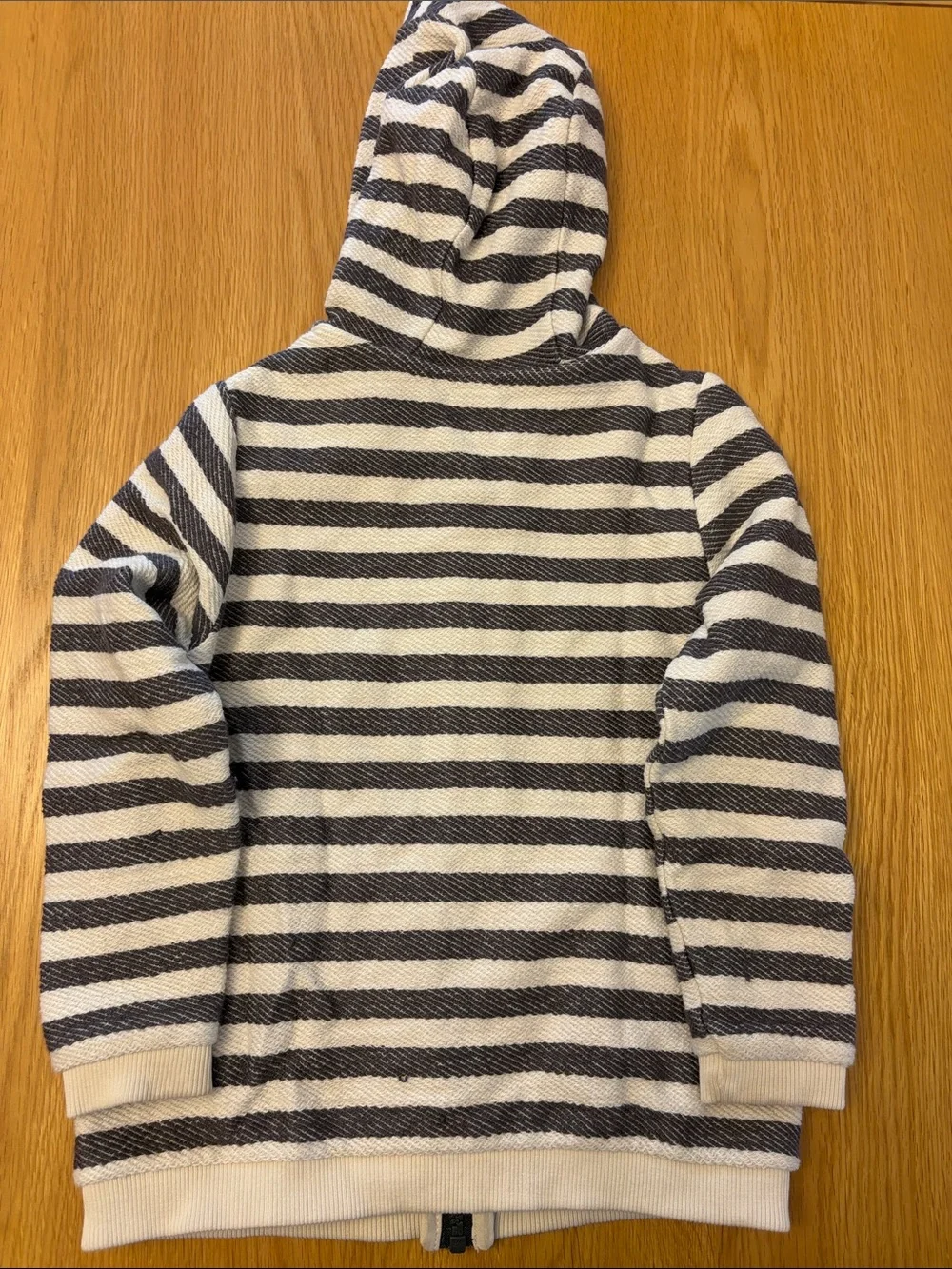 Kids Striped Hooded Zip Jacket - Cream & Brown Age 5-6 years